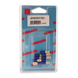 Eclairage, signalisation - Consommables 12/24V - Hf- 10 Cosse Plat. M Bleu L6.3