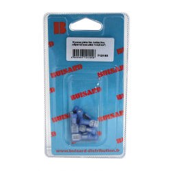 Eclairage, signalisation - Consommables 12/24V - Hf- 10 Cosses Plat F Bleu L6.3