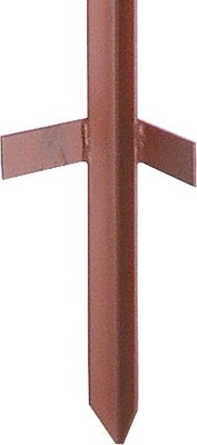 Elevage - Accessoires tubulaires - Piquet cornière 1,15 m, tete renforcée 2 mm, laqué rouge, avec beche soudée,