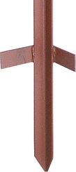 Elevage - Accessoires tubulaires - Piquet cornière 1,15 m, tete renforcée 2 mm, laqué rouge, avec beche soudée,