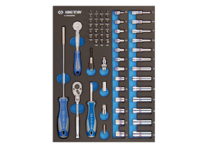 Equipement d'atelier - Outillages à main - Module mousse + PP 62 pièces 1/4" 4-14mm Courtes et Longues-embouts PROMO