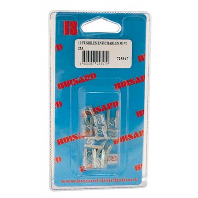 Eclairage, signalisation - Consommables 12/24V - Hf-10 Fusibles Enfi.Mini 25A Blanc