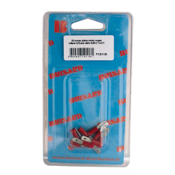 Eclairage, signalisation - Consommables 12/24V - Hf- 10 Cosses Plat.M Rouge L4.8