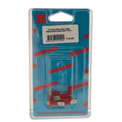 Eclairage, signalisation - Consommables 12/24V - Hf- 10 Cosses Plat.M Rouge L6.3