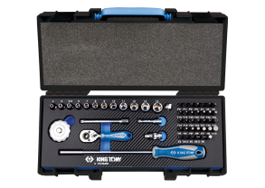 Equipement d'atelier - Outillages à main - Coffret de douilles et accessoires1/4" 6 pans EVAWAVE - 53 pièces
