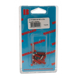 Eclairage, signalisation - Consommables 12/24V - Hf- 10 Fusibles Bna 25A Rouge
