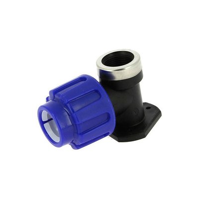 Plomberie - Raccords SE polypropylène et laiton - Coude Applique Polypropylène Compression 10Bar Pe Ø25-3/4