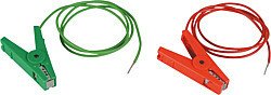 Elevage - Accessoires tubulaires - Cable de raccordement cloture à fiche 3mm, rouge, pince croco inox