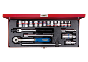 Equipement d'atelier - Outillages à main - Coffret 3/8" 12 pans 20 pièces 1/4" à 7/8"