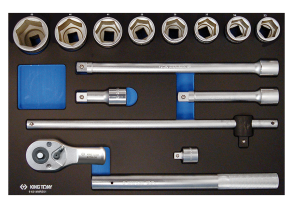Equipement d'atelier - Outillages à main - Module mousse + PP 14 pièces douilles 3/4" et accessoires PROMO