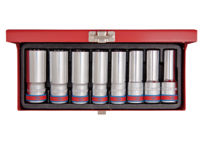 Equipement d'atelier - Outillages à main - Coffret de douilles longues 1/2", 8 pièces en pouce