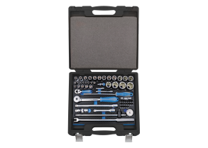 Equipement d'atelier - Outillages à main - Coffret de douilles et accessoires1/4"et1/2" 6 pans EVAWAVE - 60pcs PROMO