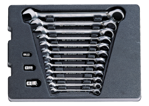 Equipement d'atelier - Outillages à main - Thermoformé servante clés mixtes à cliquet réversible 15pcs