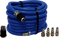 Equipement d'atelier - Pneumatique - Rallonge Tuyau Air D.8Mm 10M Rap.Bleu+5 Raccords